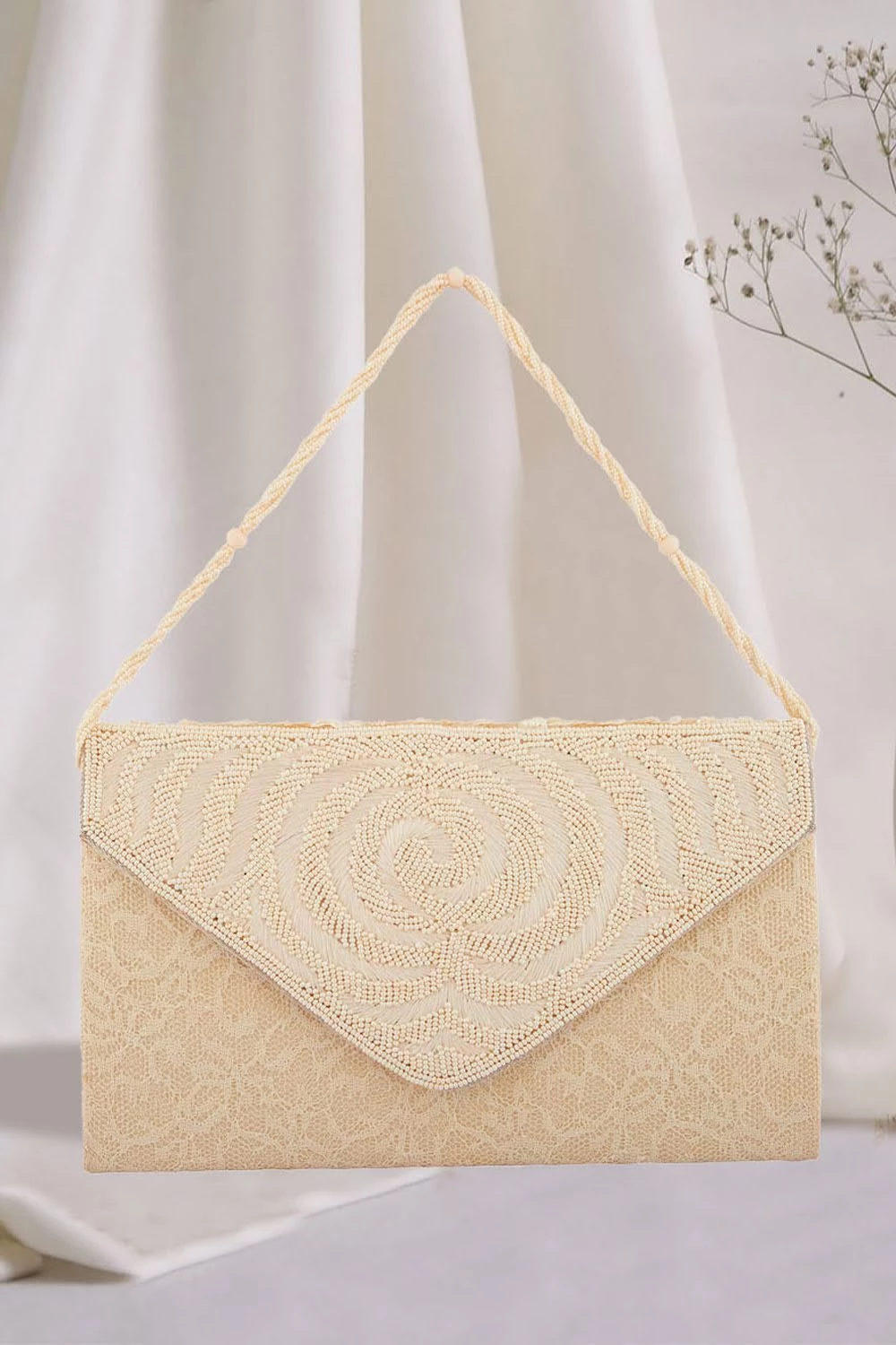 Era Collection Pearl Work Clutches, Cream-3.webp